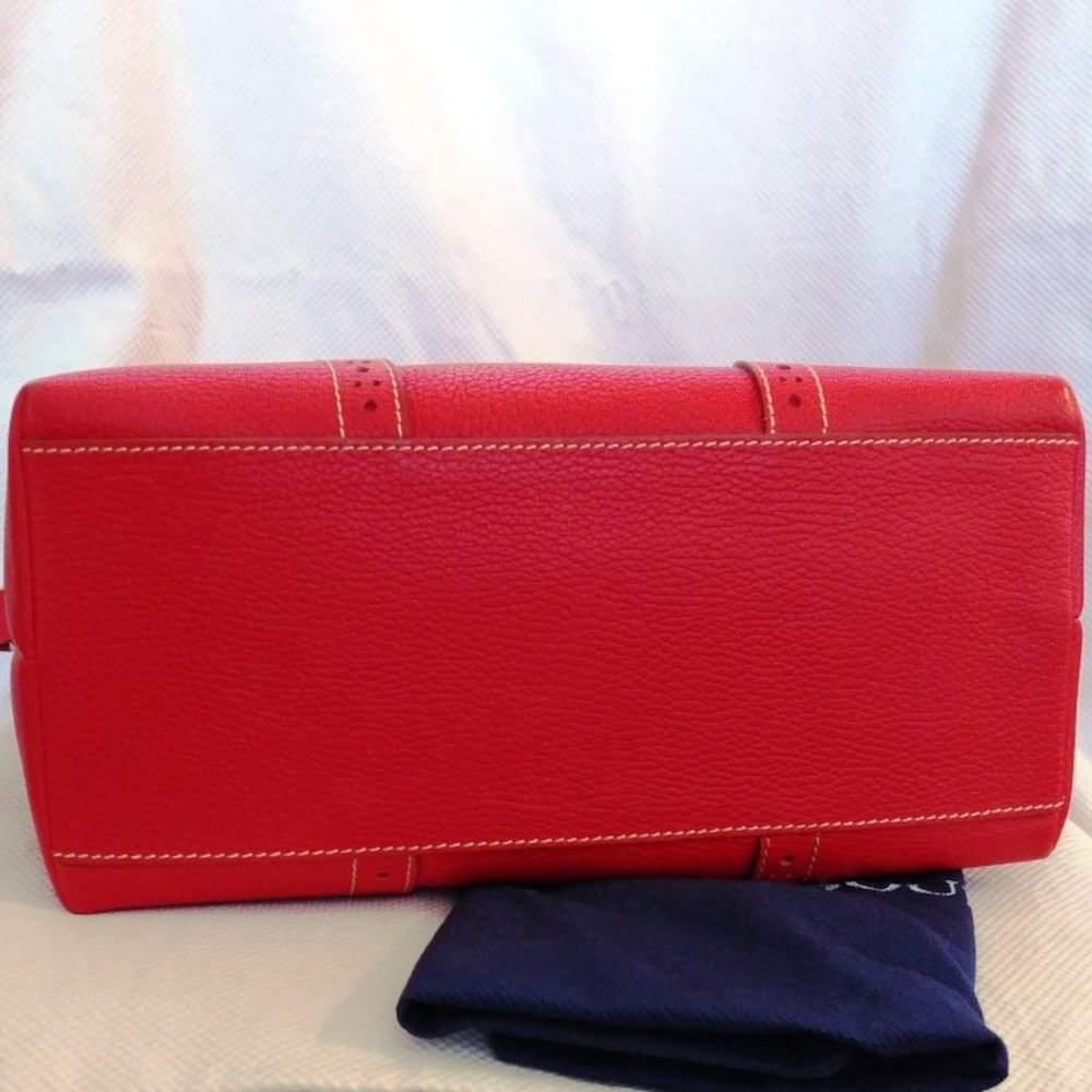 Dooney & Bourke Tomato Red Leather Double Bundle w/Lg Slouch Hobo & Kiss Wallet - Picture 9 of 16